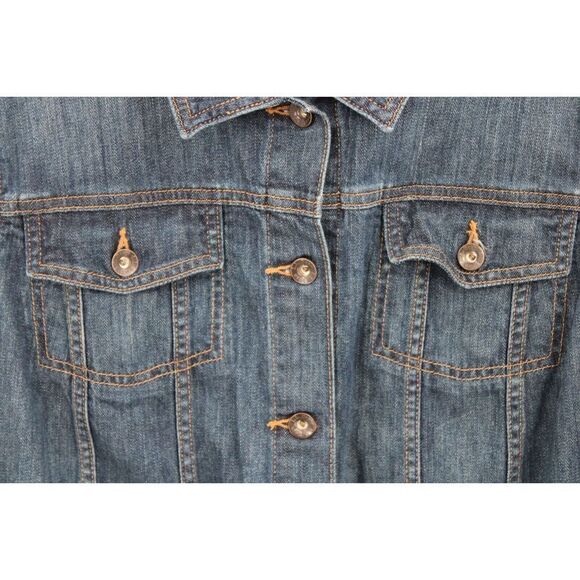 LL Bean Womens Denim Jacket Size L Blue Trucker Jean - Picture 3 of 10